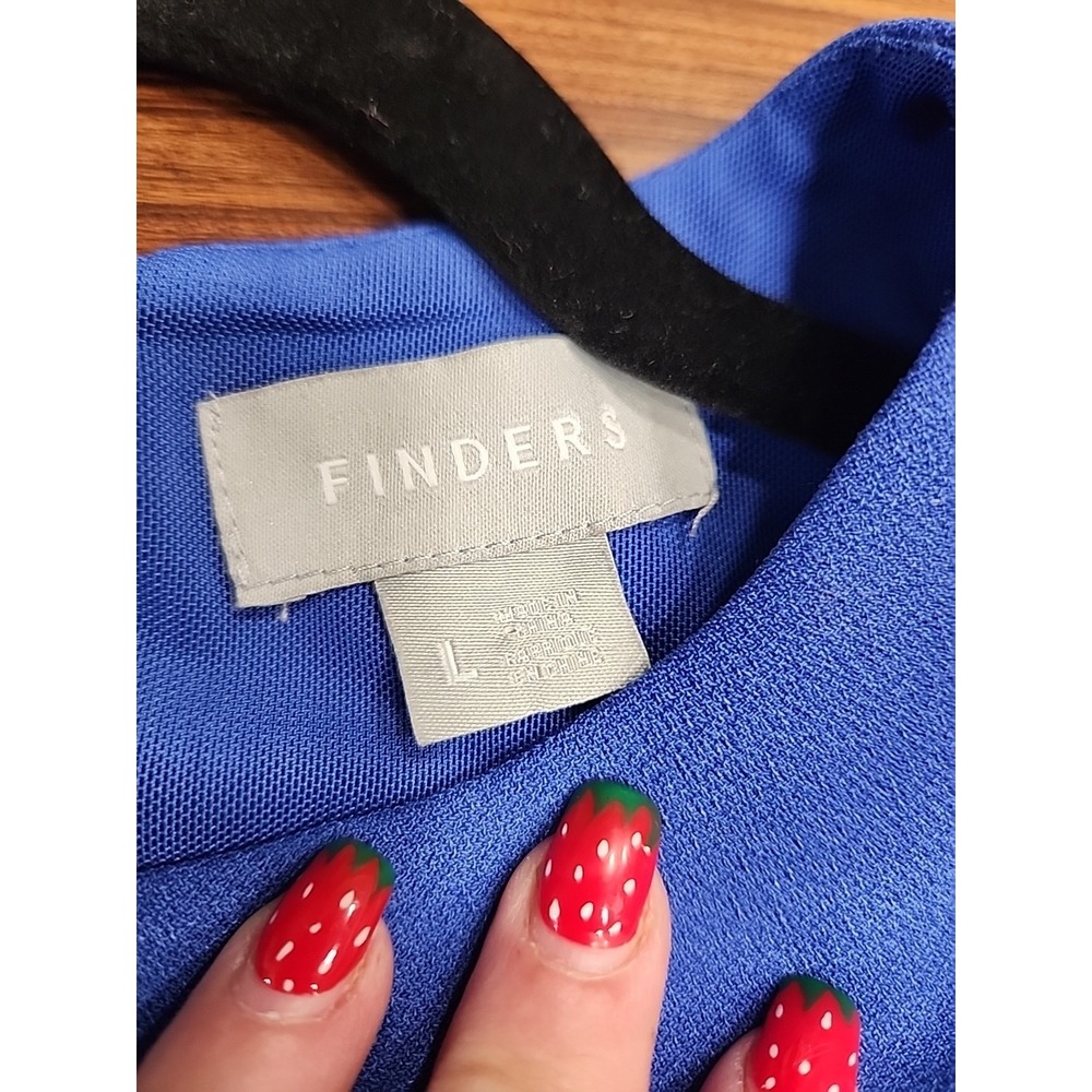 *FINDERS Women's L Royal Blue Open Back Short Sleeve Inmortal Mini Dress - Picture 4 of 8